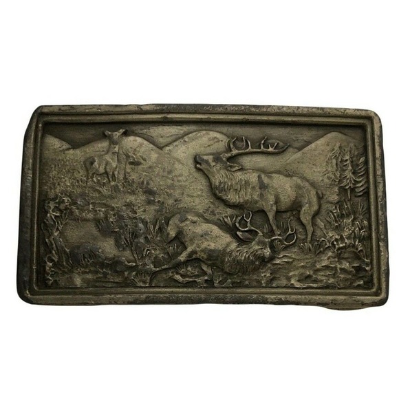 Bergamot Brass Works Other - Bergamot Brass Works 1977 Vintage ELK MOOSE Belt Buckle USA Made Hunter